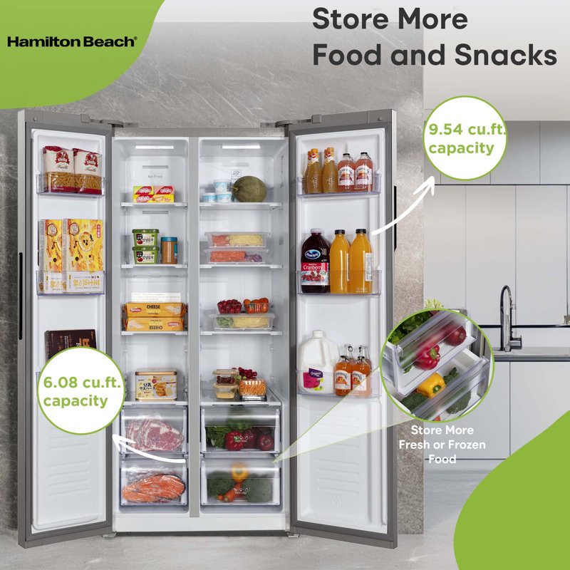 Hamilton Beach 15.6 Cu. Ft. Side-by-Side Frost Free Refrigerator